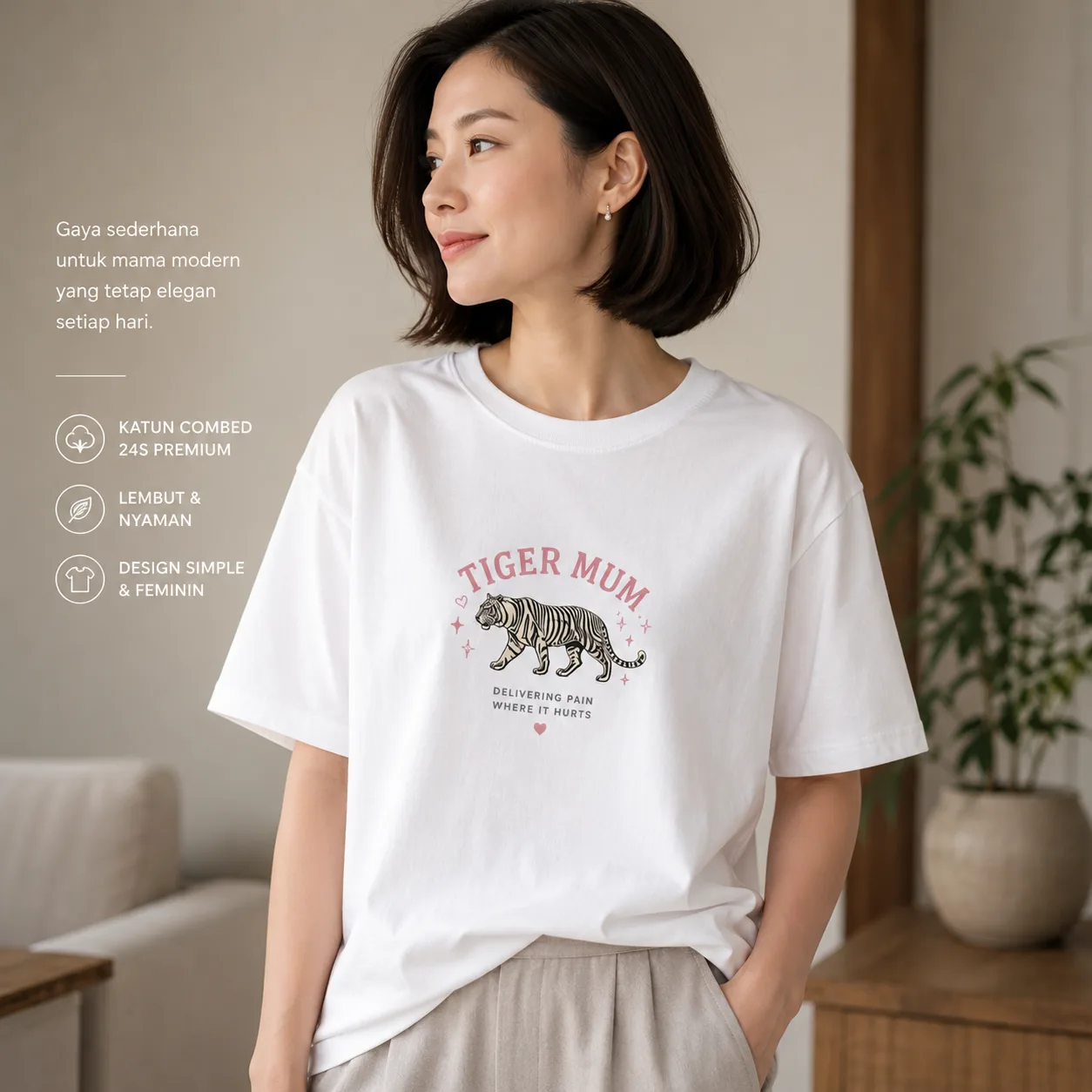 Tiger Mum T-shirt Unisex - Gambar 2