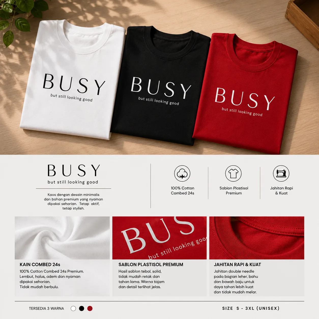BUSY T-Shirt - But Still Looking Good - Gambar 7